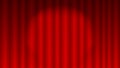 Red theater curtain. Red curtain with footlight lighting. Vector illustration. Royalty Free Stock Photo